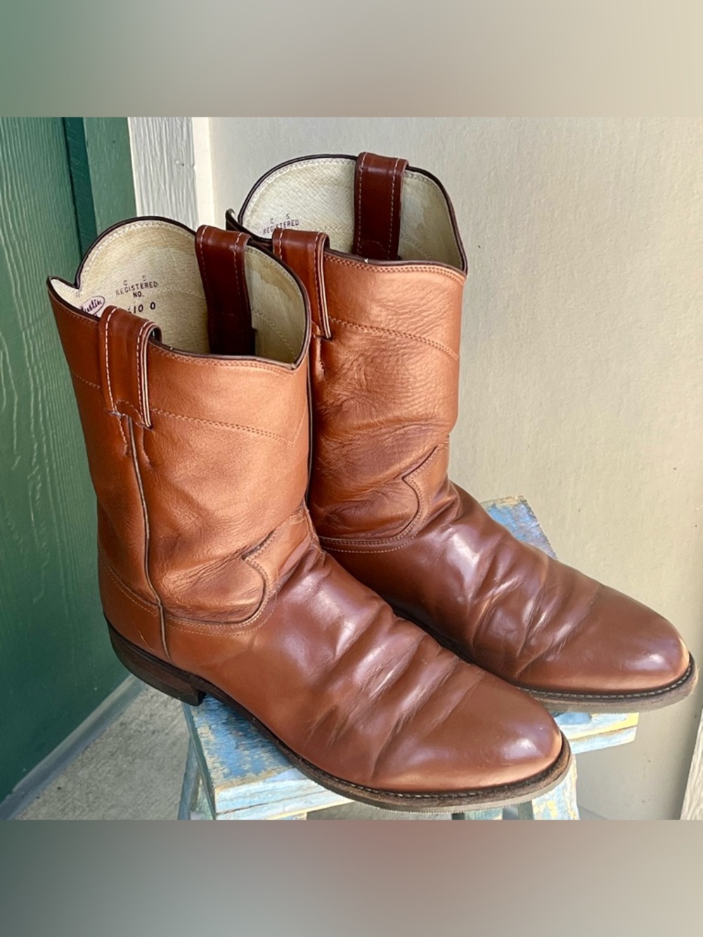 Vintage Justin Ropers Western Cowboy Boots SZ 9